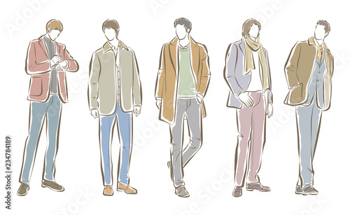 男性のファッションイラスト