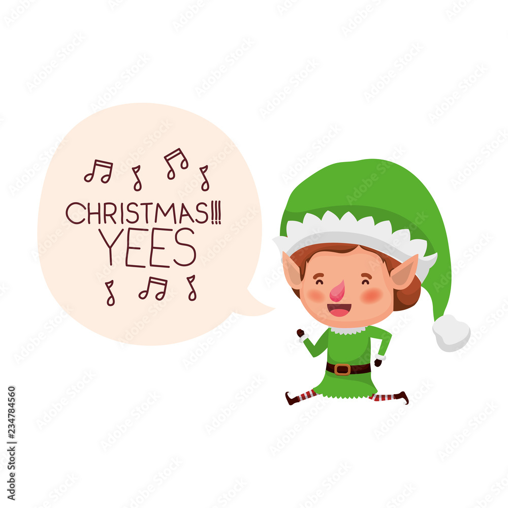 elf with speech bubble about christmas avatar character elf with speech bubble about christmas avatar character
