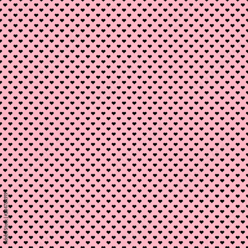 Seamless Pink & Black Hearts Pattern