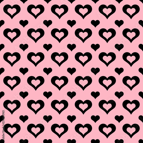 Seamless Pink & Black Hearts Pattern