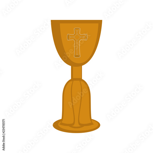 Isolated chalice icon. Catholic object. Vector illustration design