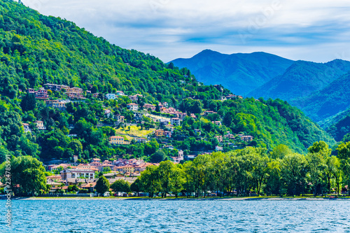 Lakeside view of Maccagno con pino e veddasca, Italy photo