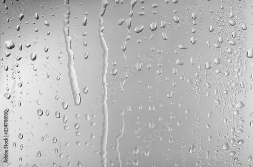Foto View of glass with water drops, closeup