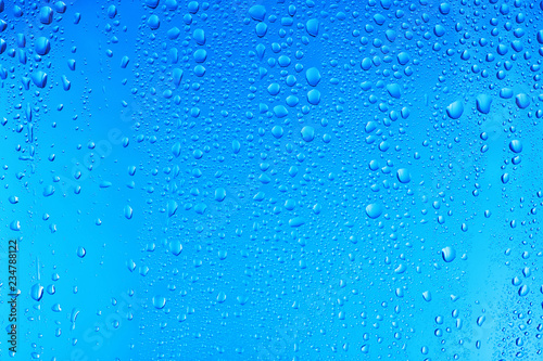 View of glass with water drops, closeup