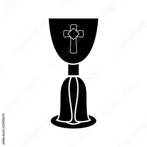 Isolated chalice silhouette. Catholic object. Vector illustration design