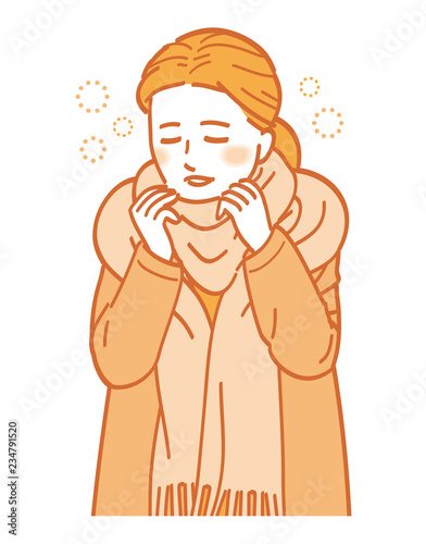 Women in warm clothes Upper body