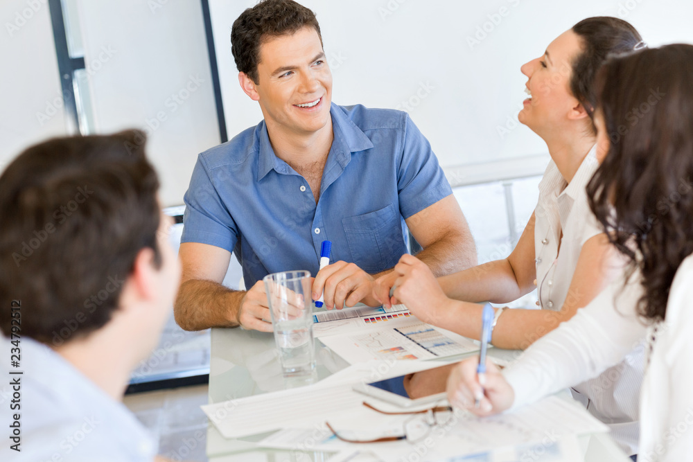 Fototapeta premium Young man in casual in office