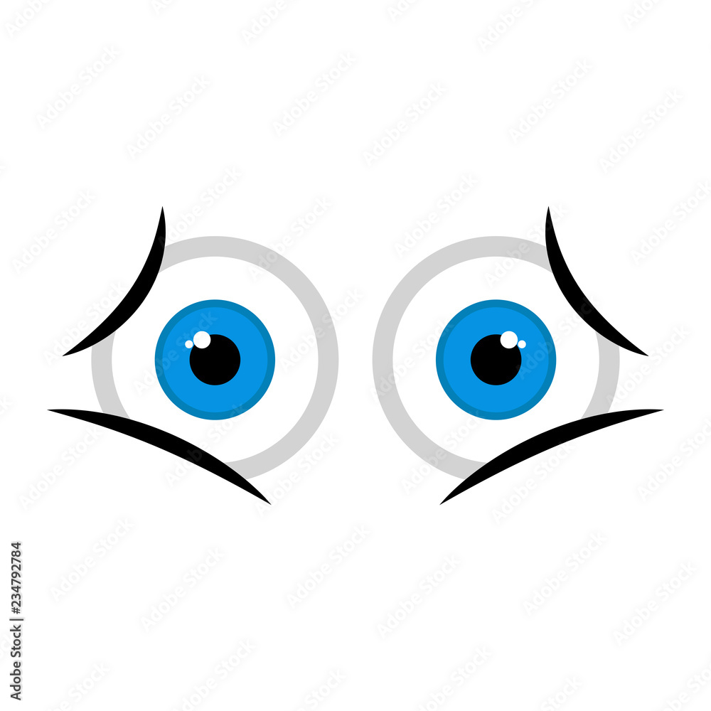 Isolated worried eyes image. Vector illustration design