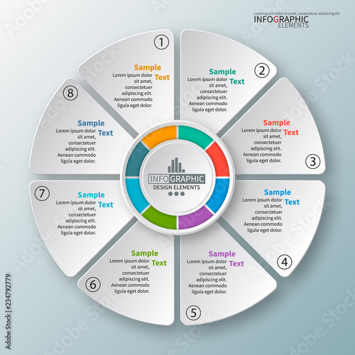 Abstract 3D Paper Infographics. Business template .Vector illustration
