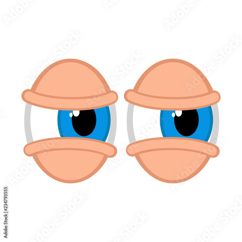 Isolated doubtful eyes image. Vector illustration design