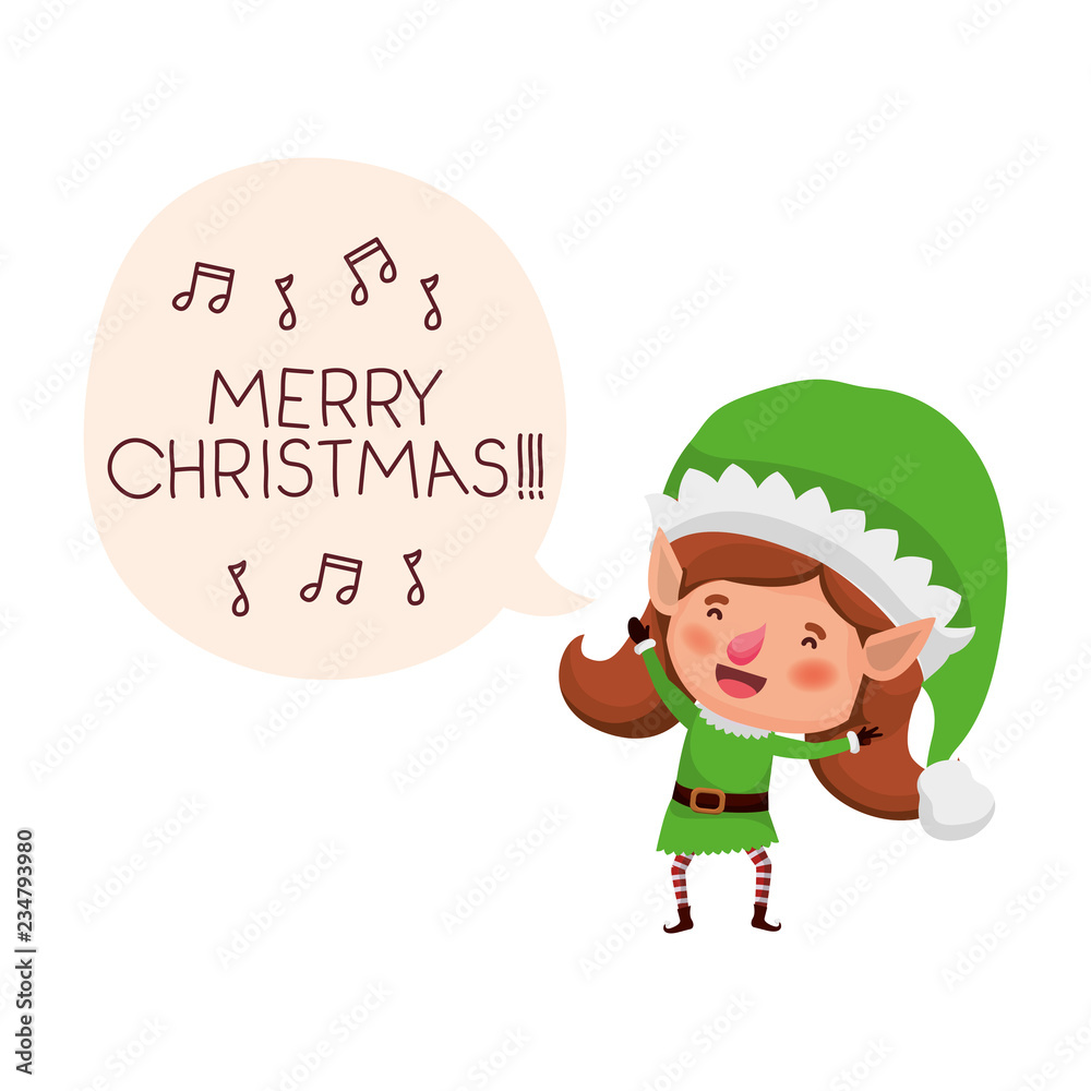 elf woman with speech bubble about christmas avatar character elf woman with speech bubble about christmas avatar character