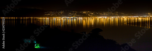 Petone Foreshore at night from Sommes Island