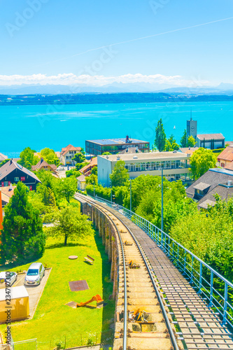 Chaumont funicular at Neuchatel, Switzerland photo