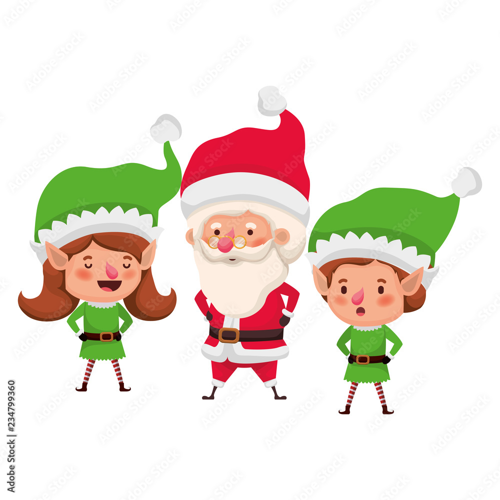 elf couple with santa claus avatar character