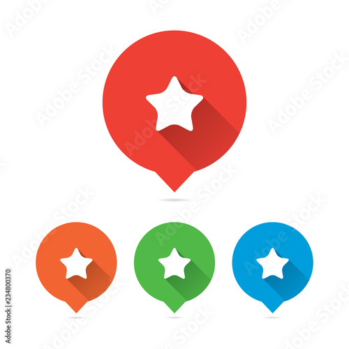 Colorful Round Long Shadow Star Markers