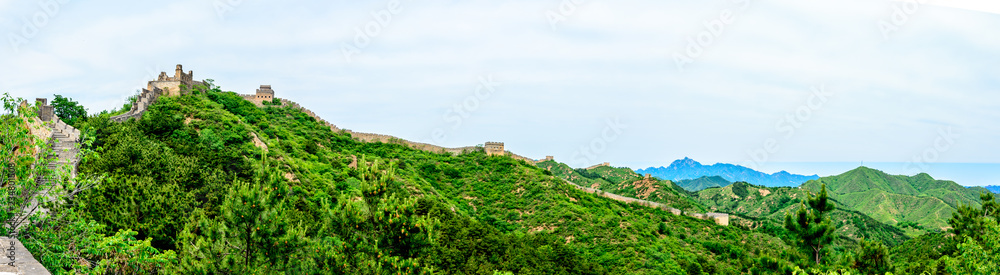 Panorama View of the Mountainous Area of The Great Wall of China at Jinshanling