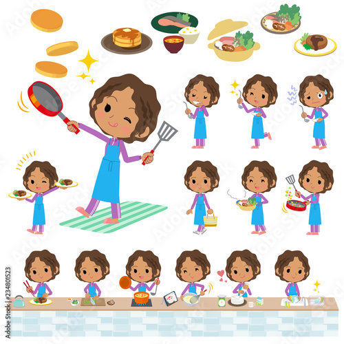 school dark skin girl purple jersey_cooking