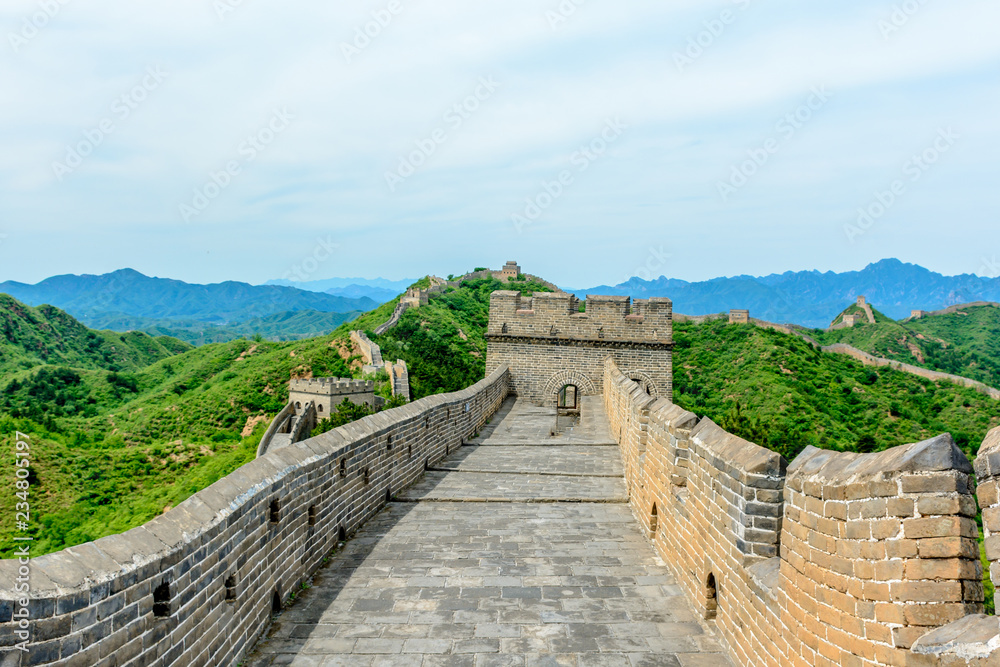 A View of a Guard House on the Top of The Great Wall of China as it Bends its way through the Jinshanling Mountains A View of a Guard House on the Top of The Great Wall of China as it Bends its way through the Jinshanling Mountains