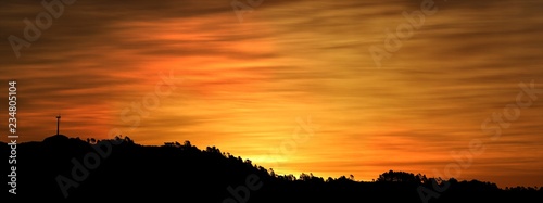 Canvastavla Wellington hilltops at sunset