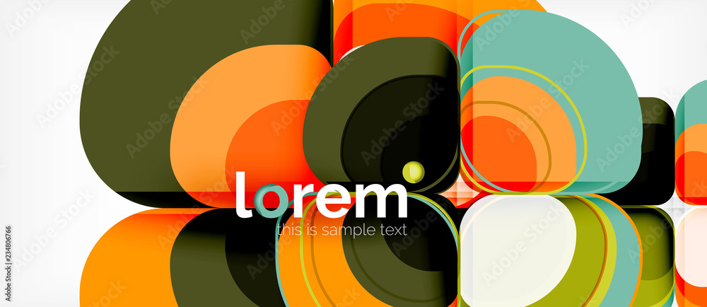 Round triangles geometric shapes composition Round triangles geometric shapes composition
