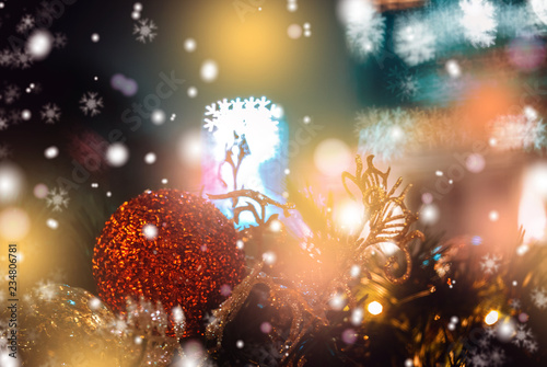Christmas background with sparkle bokeh light
