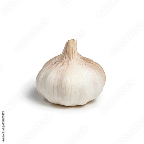 head of garlic isolated