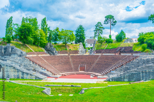 Roman theatre at Augusta Raurica, a former roman settlement near Basel, Switzerland photo