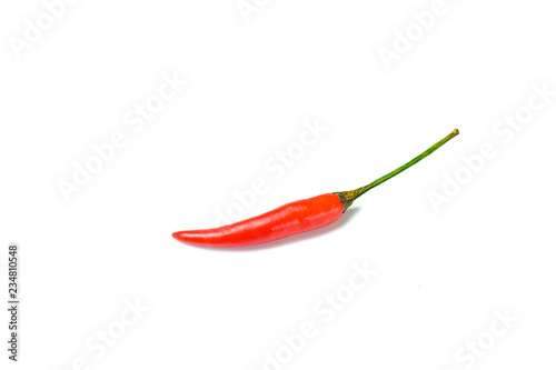 Red chili pepper isolated on a white background.Food ingredient,Spicy and hot concept © Asada