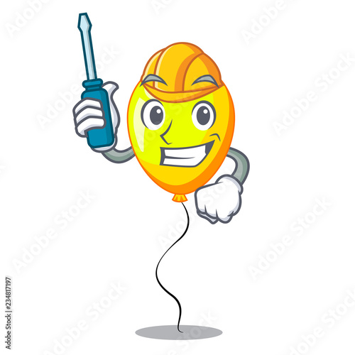 Automotive Yellow balloon isolated on for mascot