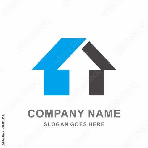Simple Building House Shape Architecture Interior Construction Real Estate Business Company Stock Vector Logo Design Template