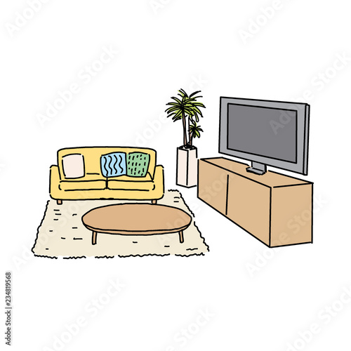 片付いている部屋　イラスト