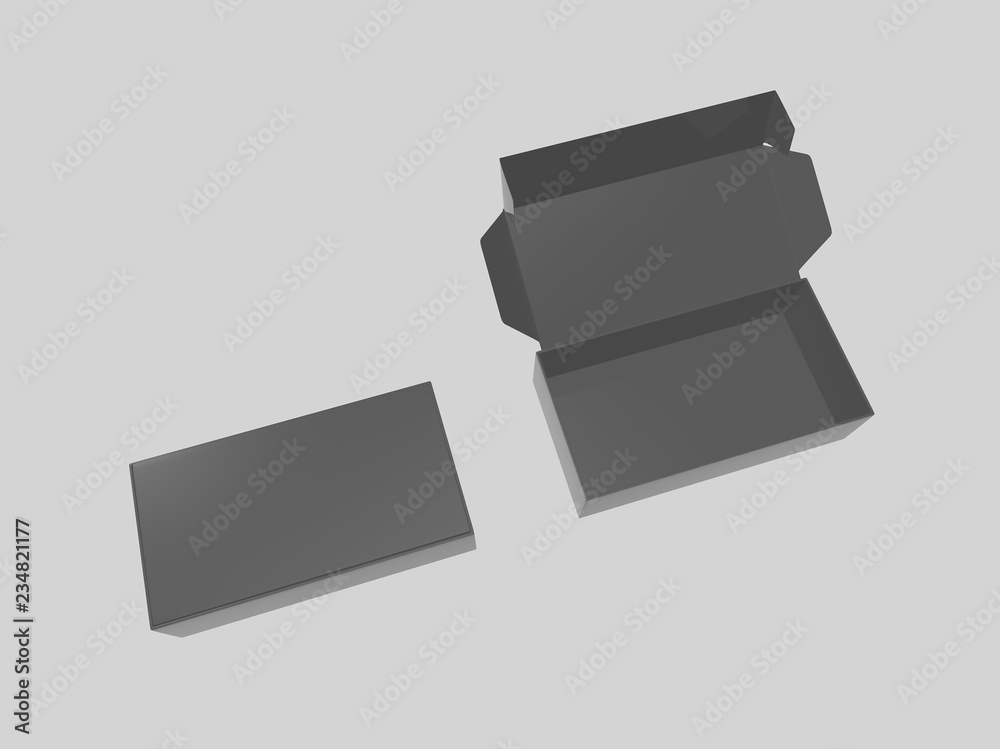 open and close packaging boxe isolated on white background . 3d illustration open and close packaging boxe isolated on white background . 3d illustration