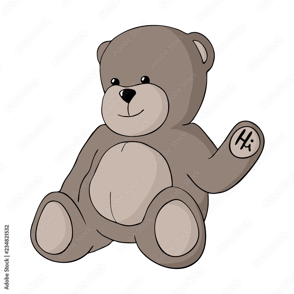 Obraz premium teddy greeting draw