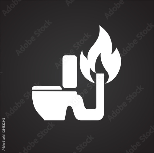 Bio waste recycling energy on black background icon