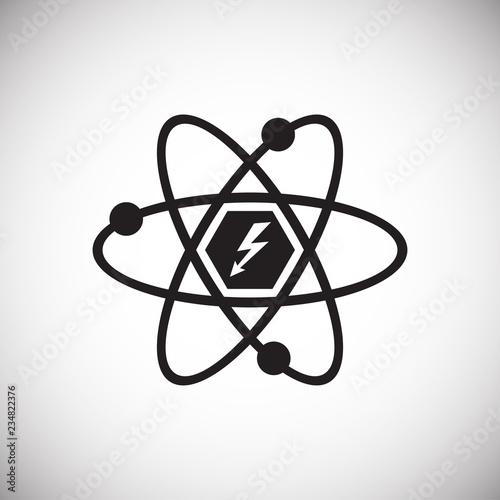 Nuclear energy on white background icon