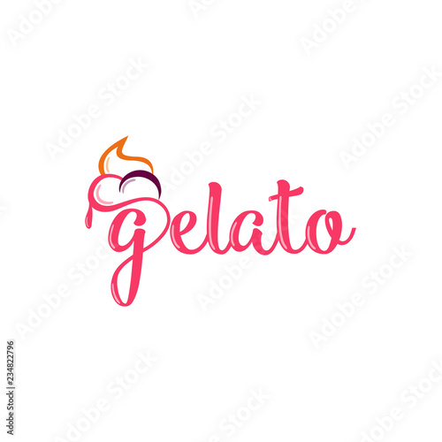 Gelato, Ice Cream Logo, Typography, Typeface, Icon, Symbol Vector Design