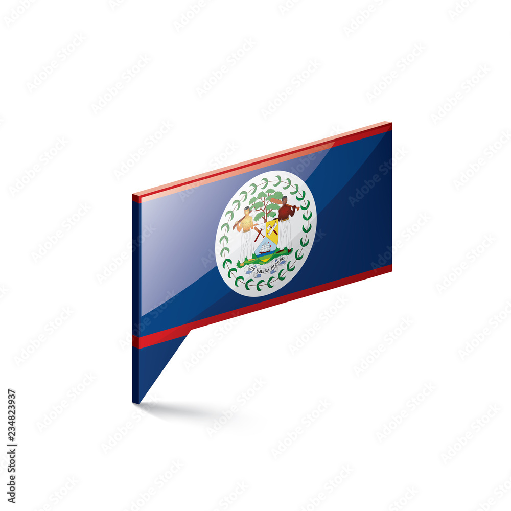 Naklejka premium Belize flag, vector illustration on a white background