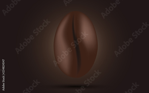 Realistic coffee bean. Vector illustration.