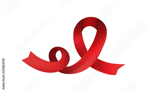 World Aids Day. Red ribon. 1st December World Aids Day poster. Vector illustration