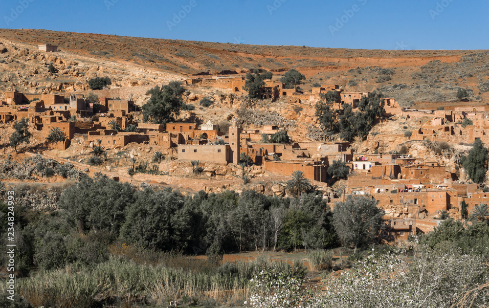 Ancient Berber village in the high atlas mountains outside Marrakech in Morocco