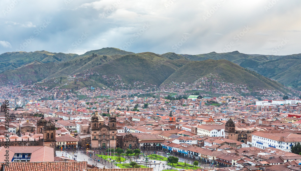 View of the Cusco's Plaza de Armas square