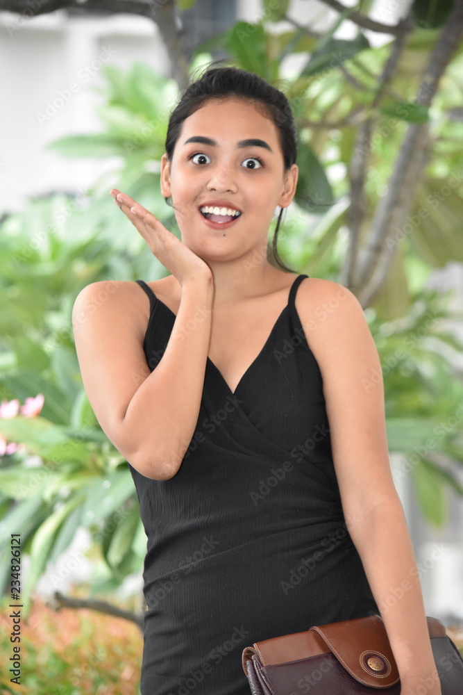 Surprised Youthful Minority Girl Surprised Youthful Minority Girl