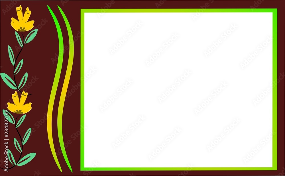 Colorful frame, pastel border, green, summer, sunflower, heart shape,  background image, add color to any page with borders, these colorful  borders and backgrounds. For students and schools. Stock Illustration |  Adobe Stock