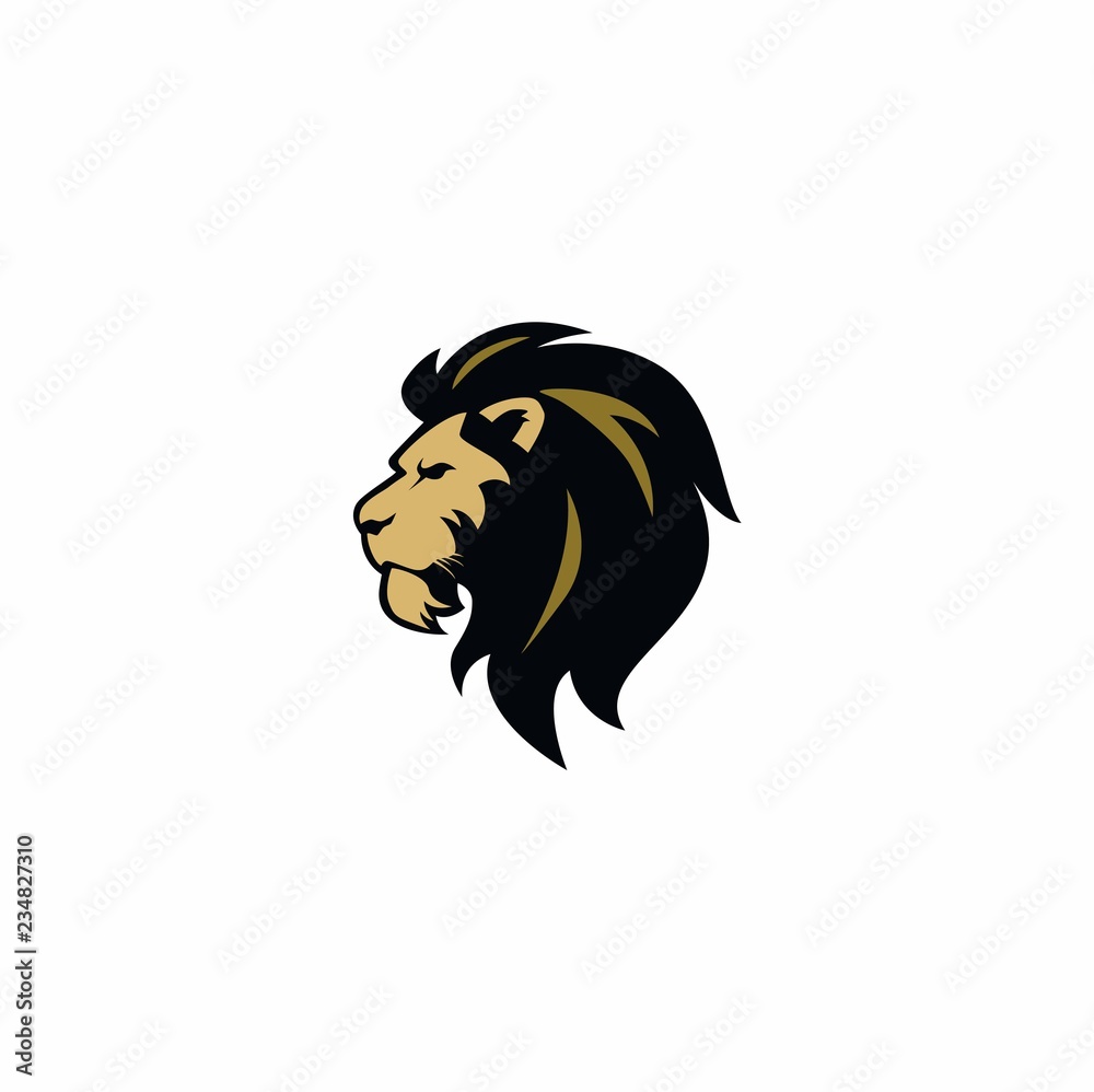 Obraz premium Angry Roaring Lion Head Vector Logo Design, Illustration, Template