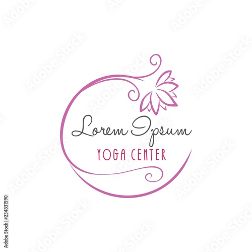 Lotus Flower Yoga Beauty Center Logo, Icon, Sign Vector Design