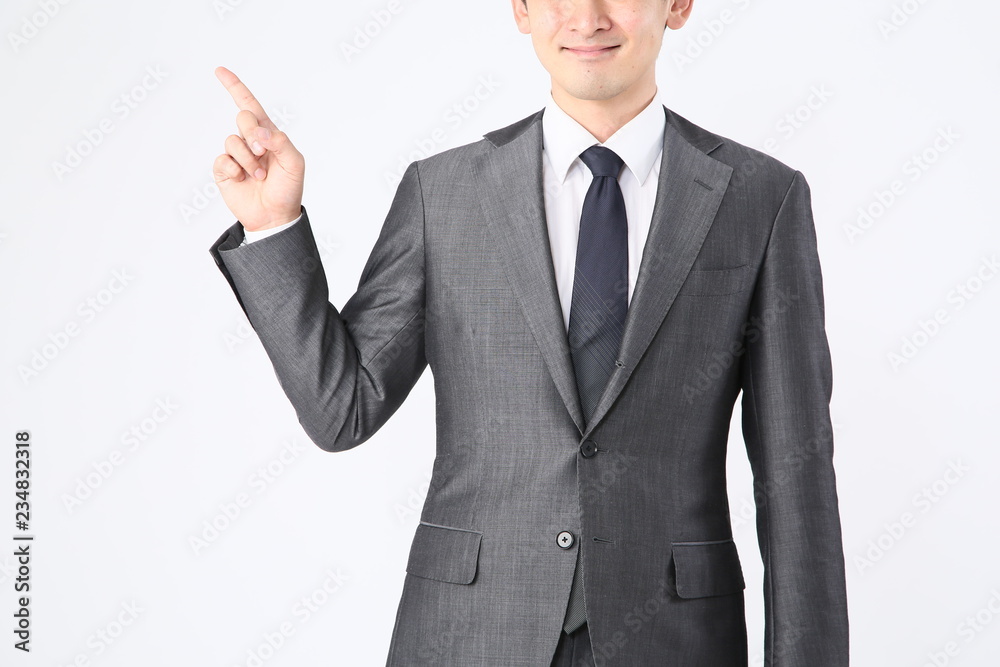 指さしする男性 指さしする男性