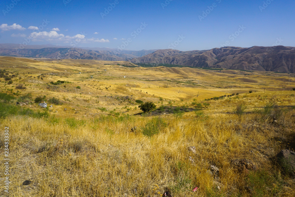 Armenian Landscape Steppe with Dry Grass