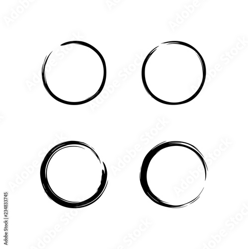 Black Zen Circle Set Brush Vector Design Illustration
