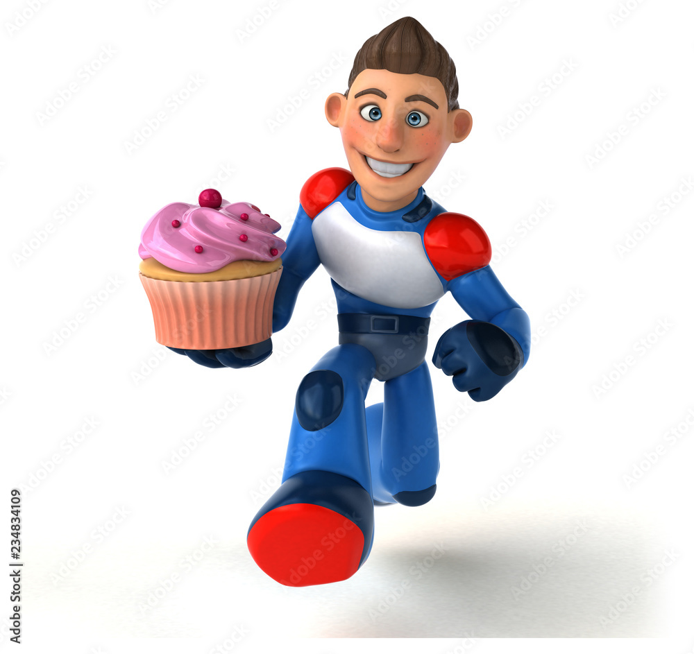 Fototapeta premium Super modern superhero - 3D Illustration