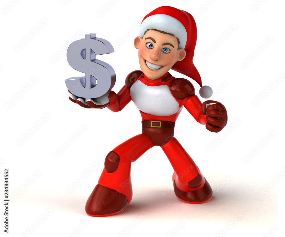 Fun Super Santa Claus - 3D Illustration Fun Super Santa Claus - 3D Illustration